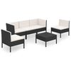 vidaXL Garden Lounge Set Black, Cream white