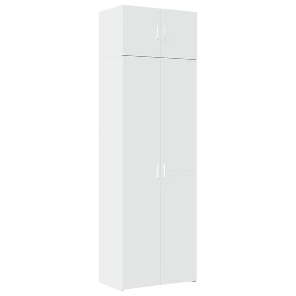 vidaXL Storage Cabinet White Engineered Wood Tall Storage Cabinet