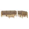 vidaXL Garden Lounge Set Taupe Bamboo 6-piece set Modular