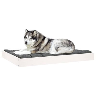 vidaXL Dog Bed White 40"x29.1"x3.5" Solid Wood Pine