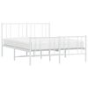 vidaXL Bed Frame White Powder-coated steel Full Bed Frame Rectangular