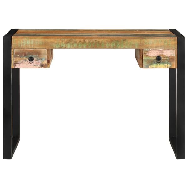 vidaXL Desk Multicolor Solid reclaimed wood, steel Medium Computer Desk