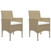 vidaXL Bistro Set Beige Poly rattan Medium UV-resistant materials
