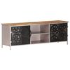 vidaXL TV Cabinet Rough Mango Wood with Iron Accents
