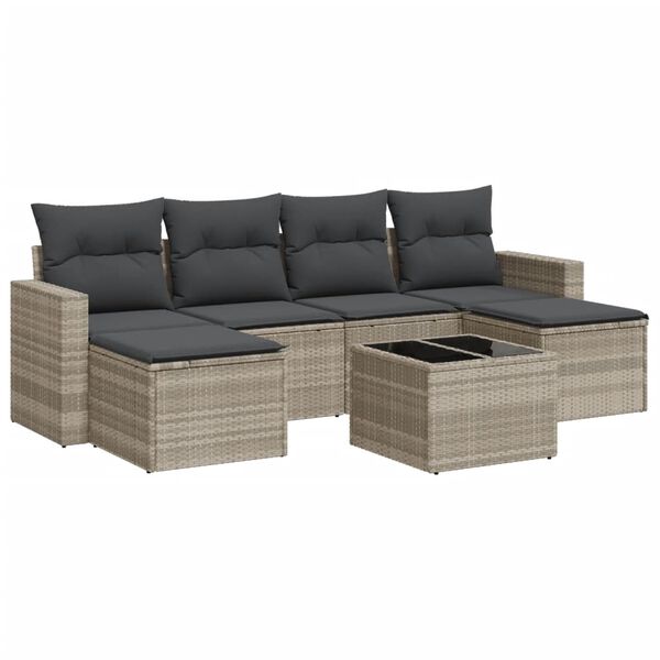 vidaXL Garden Sofa Set Light grey