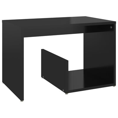 vidaXL Side Table High Gloss Black 23.2"x14.2"x15" Engineered Wood