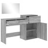 vidaXL Dressing Table Set Grey sonoma Engineered wood, glass Medium