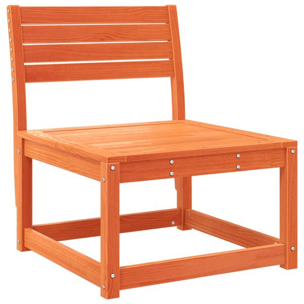 vidaXL Garden Sofa Wax brown Solid pine wood, Polyester Modular