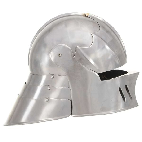 vidaXL Medieval Knight Helmet Antique Replica LARP Silver Steel