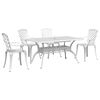 vidaXL Garden Dining Set White Cast Aluminum 5 Piece Durable