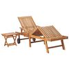 vidaXL Sun Lounger Teak and black