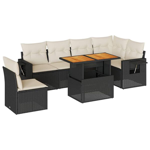 vidaXL Garden Sofa Set Black