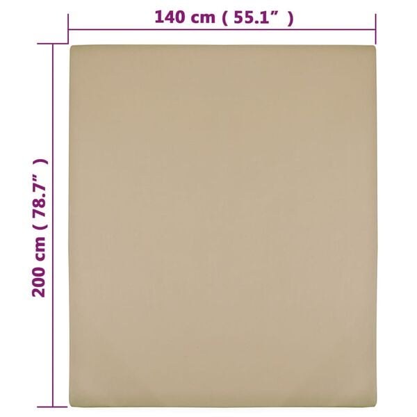 vidaXL Jersey Fitted Sheet Taupe Cotton 55.1 x 78.7 in