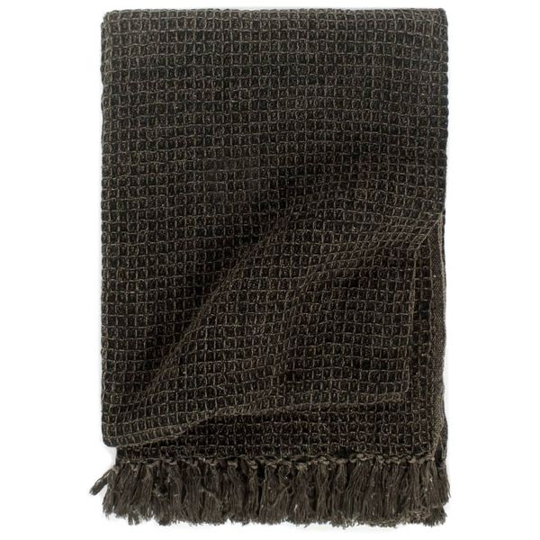 vidaXL Throw Anthracite 100% Cotton 86.6 x 98.4 in Cotton Throw