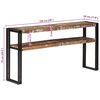 vidaXL Console Table Natural wood with black iron