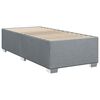 vidaXL Bed Frame Light Grey Polyester, Plywood, Engineered Wood Twin