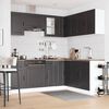 vidaXL Kitchen Cabinet Set Black Engineered wood, glass Large