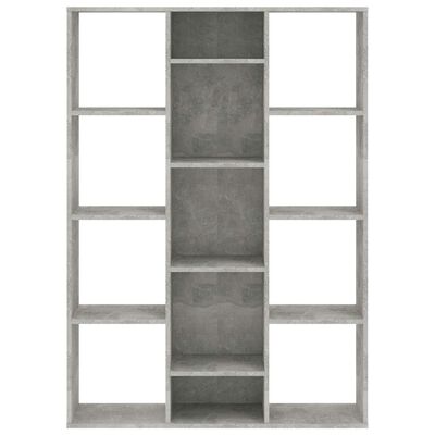 vidaXL Room Divider/Book Cabinet Concrete Gray 39.4"x9.4"x55.1" Engineered Wood