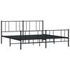 vidaXL Bed Frame Black Powder-Coated Steel 76 x 80 in Bed Frame