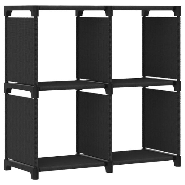 vidaXL Display Shelf Black Polyester 4 compartments Lightweight