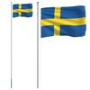 vidaXL Sweden Flag Sweden flag pattern Aluminum pole, 68D polyester flag