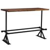 vidaXL Bar Table Dark Brown Solid Reclaimed Wood Large Footrest