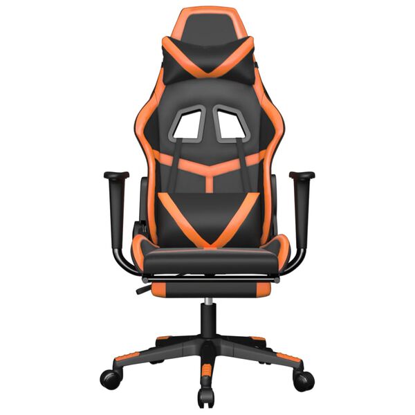 vidaXL Gaming Chair Black and Orange Faux leather, metal, plywood