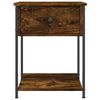 vidaXL Bedside Table Set of 2 Smoked oak Engineered wood, iron