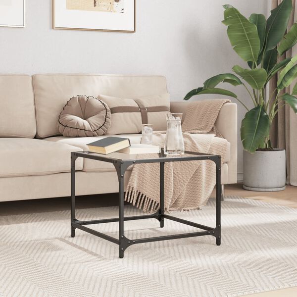 vidaXL Coffee Table Transparent Engineered wood Small Durable