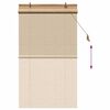 vidaXL Roller Blind with Curtains Manual Brown 35.43 x 62.99 in Bamboo