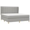 vidaXL Box Spring Bed with Mattress Light Gray 72"x83.9" California King Fabric