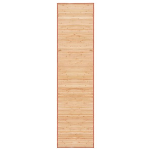 vidaXL Rug Brown Bamboo, Polypropylene 31.5 x 118.1 in Foldable