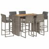 vidaXL Garden Bar Set Gray PE Rattan Large UV-resistant materials