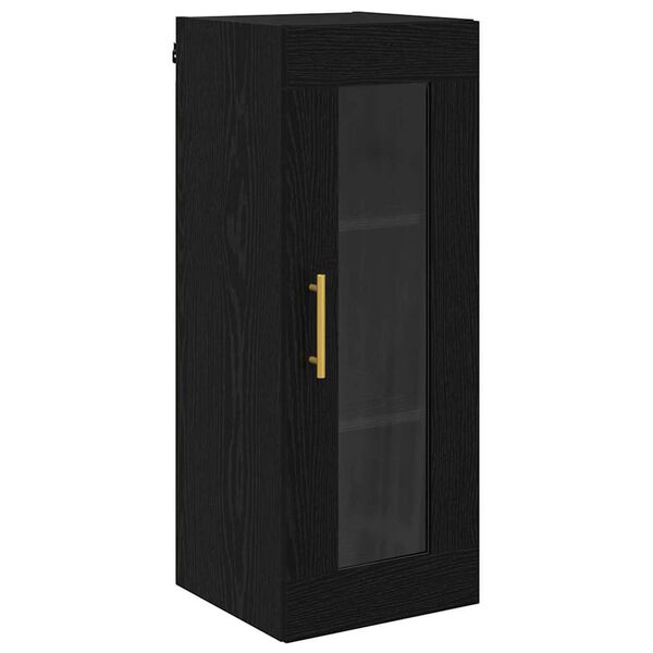vidaXL Wall Mounted Cabinet Black Oak 13.58 x 13.39 x 35.43 in
