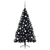 vidaXL Artificial Pre-lit Christmas Tree Black 70.87 in PVC
