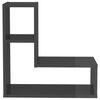 vidaXL Wall Shelf Set of 2 High gloss grey Engineered wood