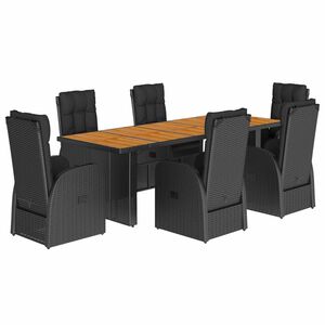 vidaXL Garden Dining Set Black