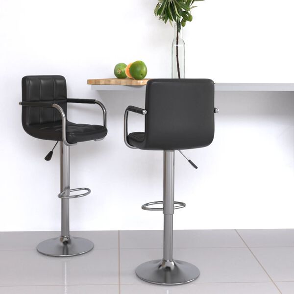 vidaXL Bar Stool Set of 2 Black