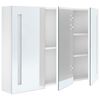 vidaXL Bathroom Cabinet Shining White MDF with melamine finish, glass mirror