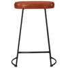 vidaXL Bar Stool Set of 2 Dark Brown Faux Leather Standard Industrial