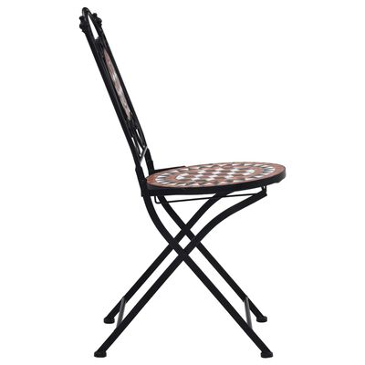vidaXL Mosaic Bistro Chairs 2 pcs Brown Ceramic