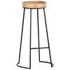 vidaXL Bar Stool Set of 2 Natural, Black