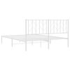 vidaXL Bed Frame White Steel King Size 59 x 79 in Bed Frame