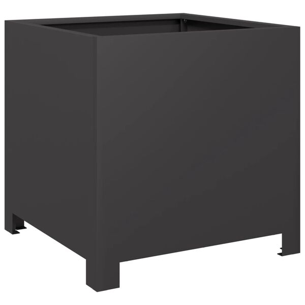 vidaXL Garden Planter Black Steel Medium Durable Garden Planter