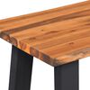 vidaXL Bench Brown and black Solid acacia wood with powder-coated metal