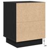 vidaXL Bedside Cabinet with Drawer Black Oak 15.35 x 13.58 x 19.69 in