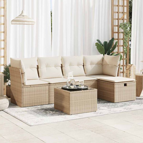 vidaXL Garden Sofa Set Beige