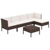 vidaXL Garden Lounge Set Brown, Cream White
