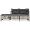 vidaXL 3 Piece Corner Patio Sofa Set with Cushions Gray Poly Rattan