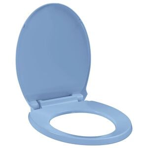 vidaXL Soft-Close Toilet Seat Blue Oval
